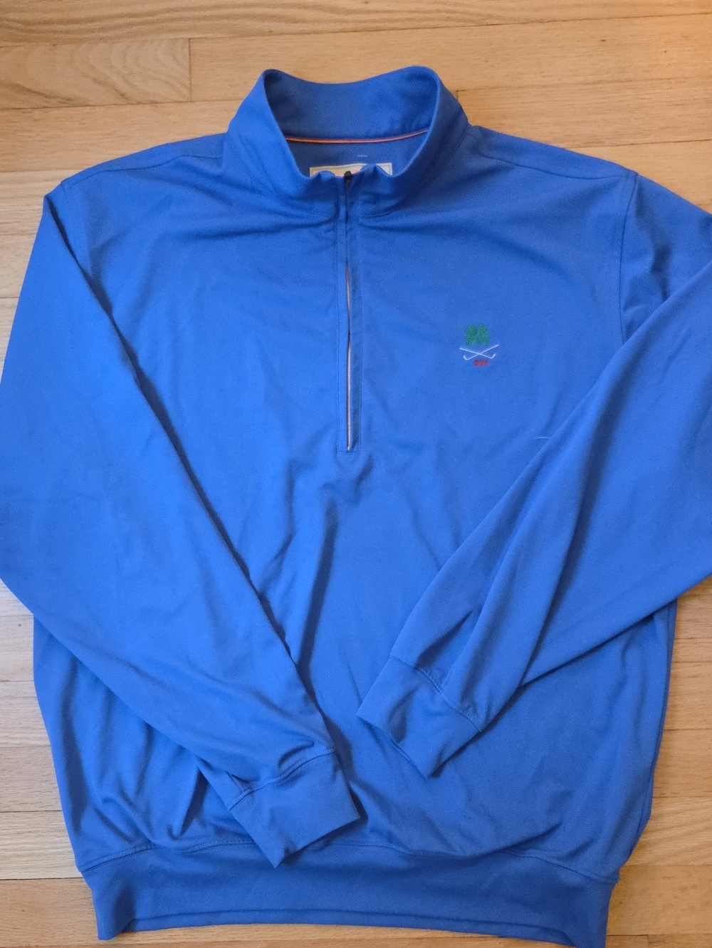 Donald Ross Golf Quarter Zip Pullover Blue Morris County Clover L